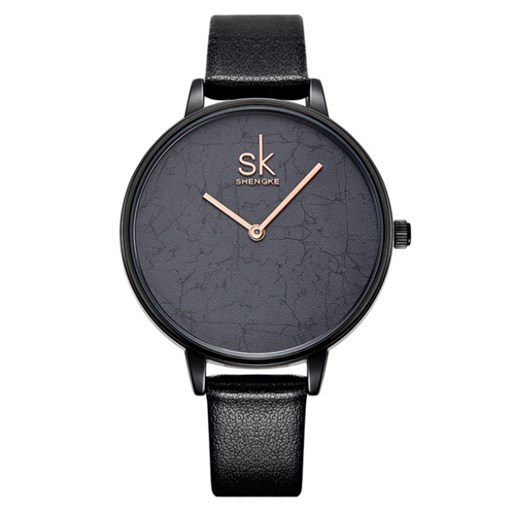 Minimalistyczny zegarek SK na czarnym pasku  Shengke  promocja niwatch.pl 