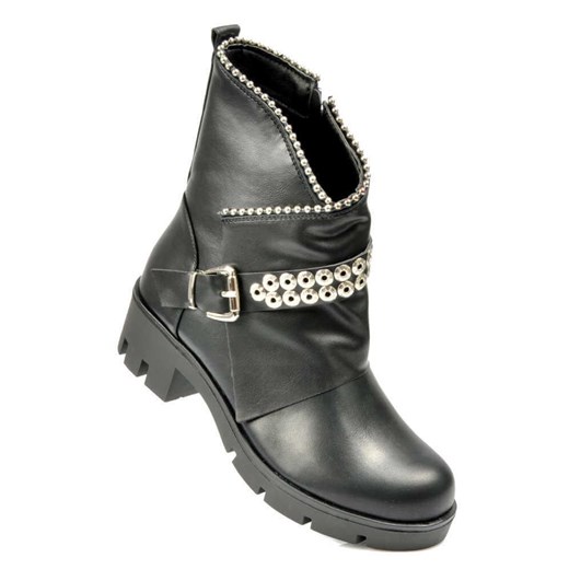 Pantofelek24.pl | Czarne botki damskie  Lucky Shoes 40 pantofelek24.pl promocja 
