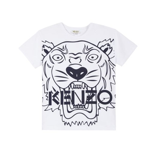 Biały T-Shirt Tiger 4 - 16 lat  Kenzo Kids 4 LATA Moliera2.com