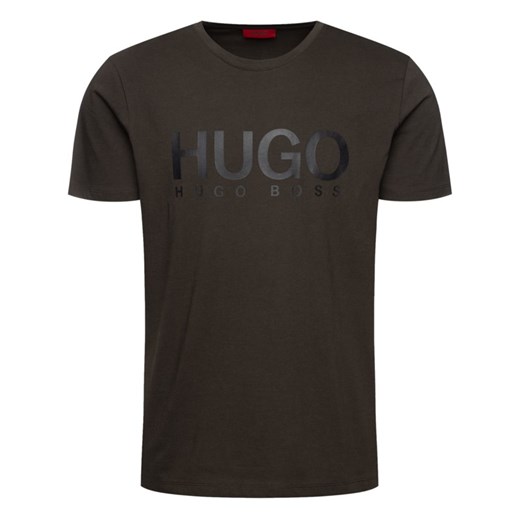 T-shirt męski zielony Hugo Boss z krótkim rękawem 