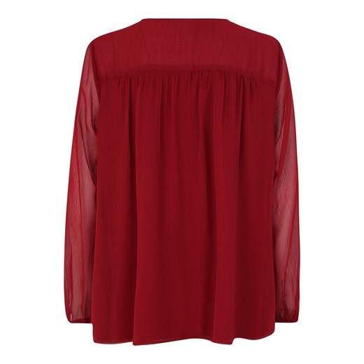 Bluzka damska Junarose czerwona z dekoltem v z długim rękawem 