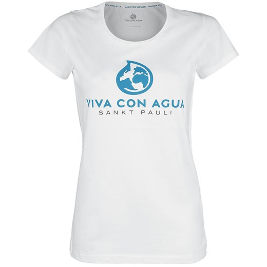 Viva Con Agua - Logo Tee - T-Shirt - biały Viva Con Agua  M EMP