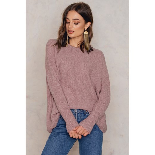 NA-KD Luźny melanżowy sweter z dzianiny - Pink