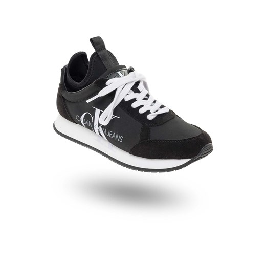 Buty sportowe damskie Calvin Klein sneakersy młodzieżowe czarne sznurowane 