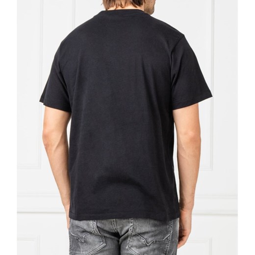 Czarny t-shirt męski Calvin Klein z krótkim rękawem bez wzorów 