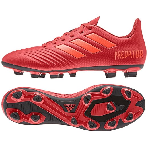 Buty sportowe męskie Adidas wiązane czerwone jesienne 