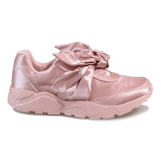 Sneakersy damskie Butymodne różowe płaskie wiązane 
