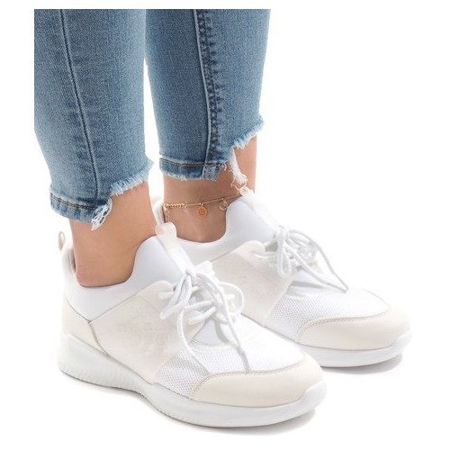 Sneakersy damskie Butymodne na wiosnę sznurowane bez wzorów na platformie 