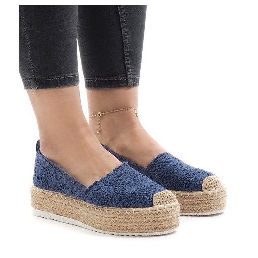 Espadryle damskie Butymodne z tkaniny z koronką bez zapięcia 