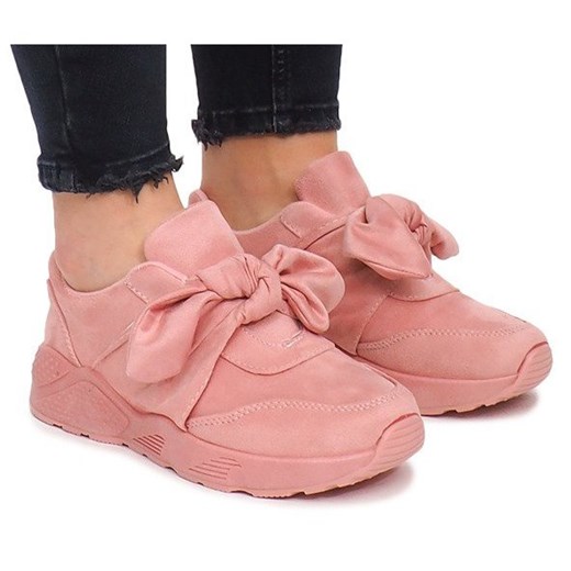 Różowe buty sportowe damskie Butymodne casualowe w stylu młodzieżowym bez zapięcia 