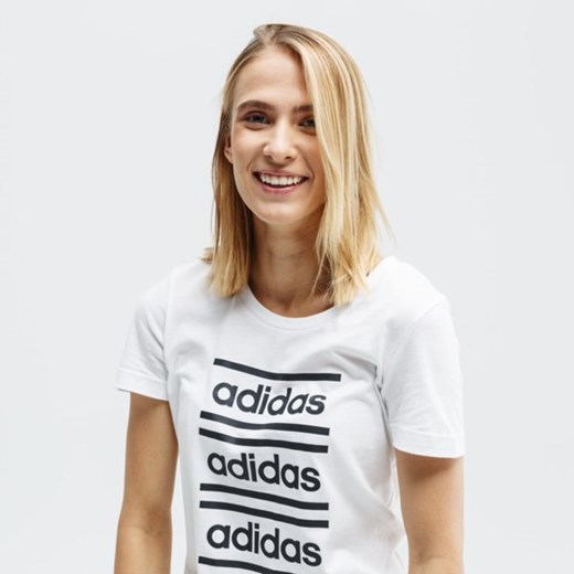 Bluzka sportowa biała Adidas z napisami 