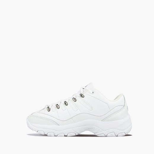 Białe sneakersy damskie Fila bez wzorów na platformie sznurowane 