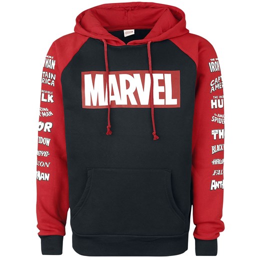 Marvel - Logos - Bluza z kapturem - czarny/czerwony Marvel  XL EMP