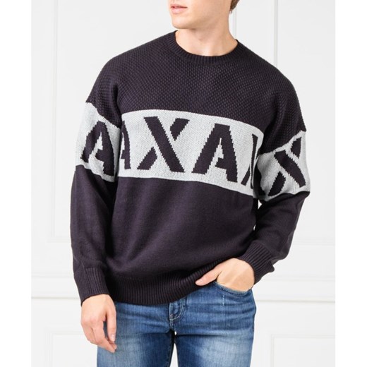 Sweter męski czarny Armani w stylu młodzieżowym 