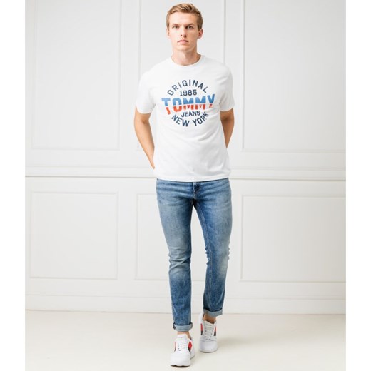 T-shirt męski Tommy Jeans z krótkim rękawem biały młodzieżowy 