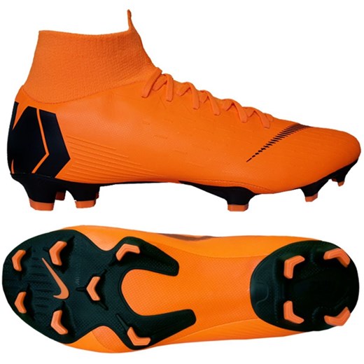 Pomarańczowe buty sportowe męskie Nike mercurial na lato sznurowane 