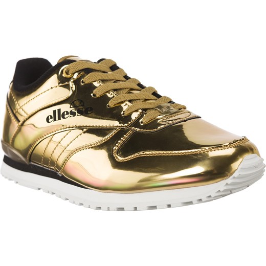 Buty sportowe damskie Ellesse sneakersy młodzieżowe złote ze skóry wiązane bez wzorów na płaskiej podeszwie 