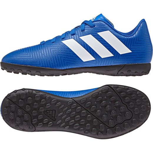 Adidas buty sportowe dziecięce niebieskie bez wzorów wiązane 