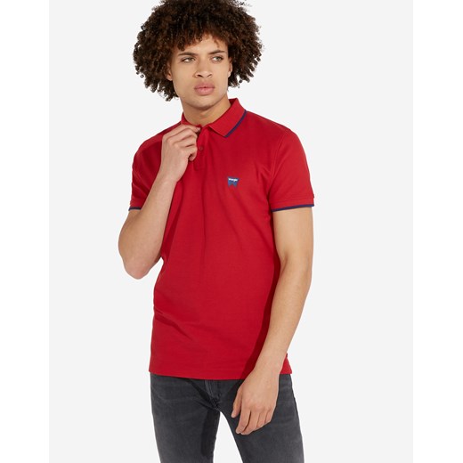 T-shirt męski Wrangler czerwony na wiosnę z krótkim rękawem 