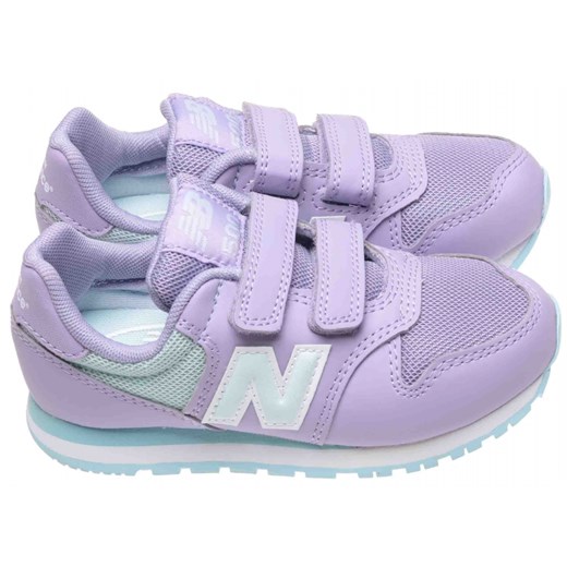 Buty sportowe dziecięce fioletowe New Balance gładkie na rzepy 