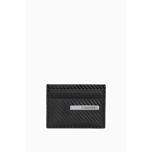 Calvin Klein czarne męska portfel Carbon Leather Cardholder Black Calvin Klein   Differenta.pl