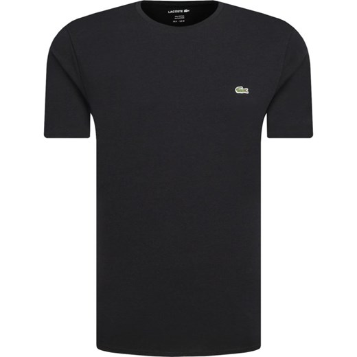 T-shirt męski czarny Lacoste z krótkim rękawem 