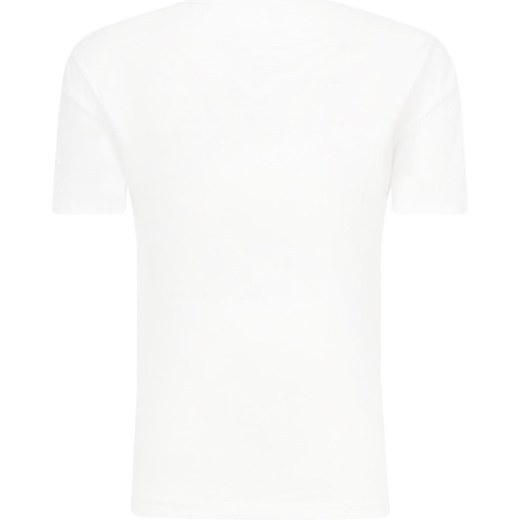Biały t-shirt chłopięce Tommy Hilfiger w nadruki z krótkimi rękawami 