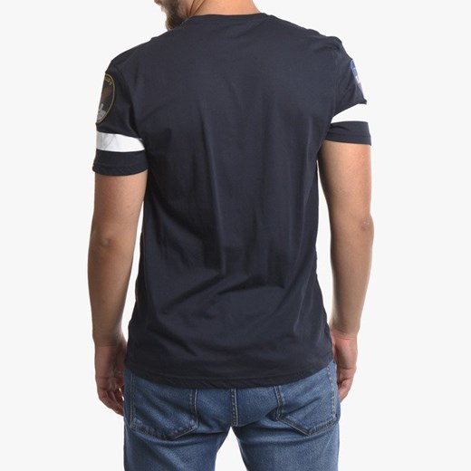T-shirt męski granatowy Alpha Industries w stylu młodzieżowym 
