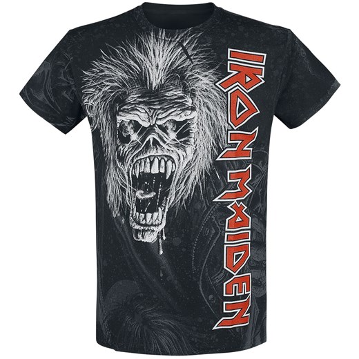 T-shirt męski czarny Iron Maiden z krótkim rękawem 
