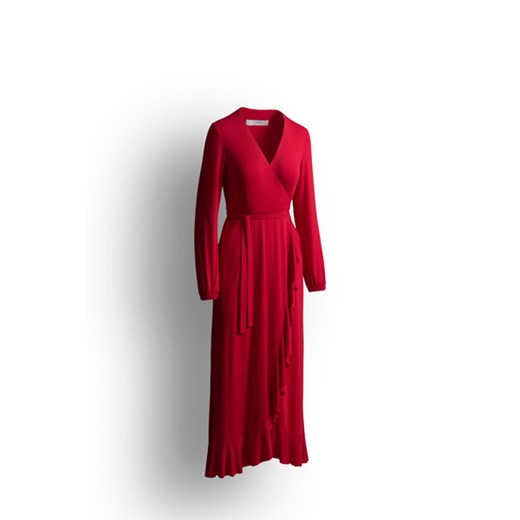 sukienka kopertowa OLIMPIA czerwona - uszyta w Paterku Risk Made In Warsaw  XL 