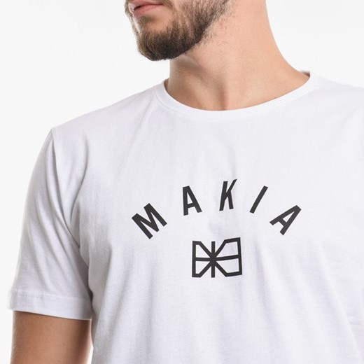 T-shirt męski Makia biały z krótkim rękawem 