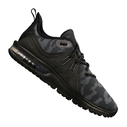 Buty sportowe męskie Nike air max sequent tkaninowe jesienne czarne sznurowane 