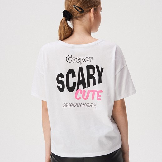 Sinsay - T-shirt z narukiem Casper - Biały  Sinsay XS 