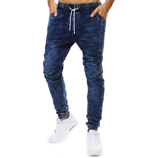 Joggery męskie denim look granatowe (ux2059)  Dstreet XL promocja  