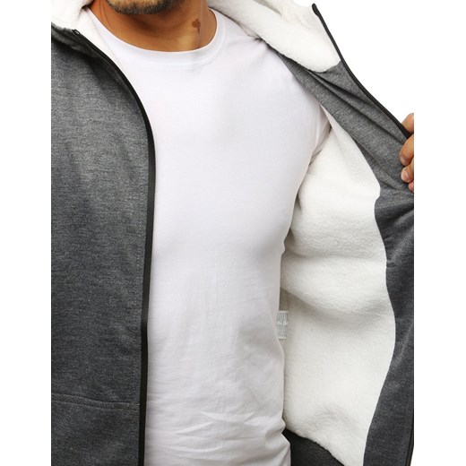 Bluza męska rozpinana z kapturem antracytowa (bx4135)  Dstreet XXL okazyjna cena  
