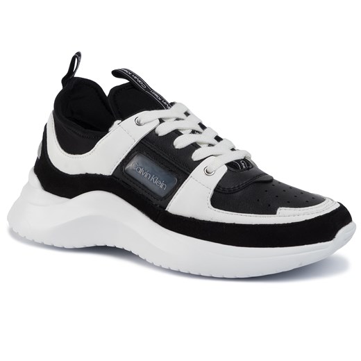 Sneakersy CALVIN KLEIN JEANS - Ultra Low Top Lace Up Neop B4E4936 Black/White  Calvin Klein 40 eobuwie.pl