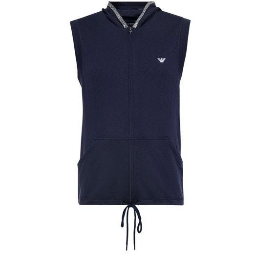 Bluza damska niebieska Emporio Armani w sportowym stylu krótka jesienna 