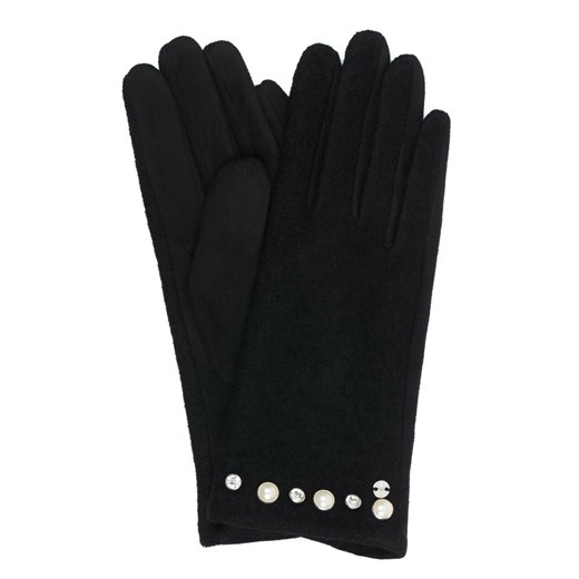 Wełniane rękawiczki z ozdobnymi aplikacjami  Monnari L/XL E-Monnari