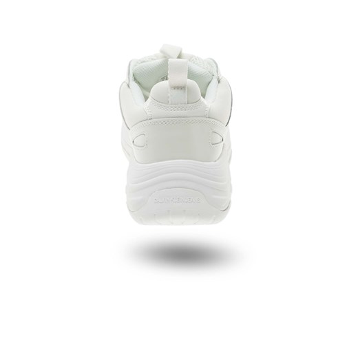 Buty sportowe damskie Calvin Klein sneakersy w stylu młodzieżowym białe wiązane bez wzorów skórzane 