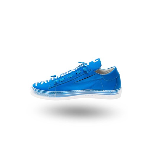 Buty sportowe damskie Patrizia Pepe sneakersy młodzieżowe niebieskie płaskie w nadruki sznurowane 
