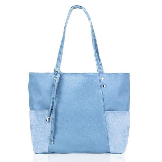 Shopper bag Kemer niebieska na ramię mieszcząca a4 