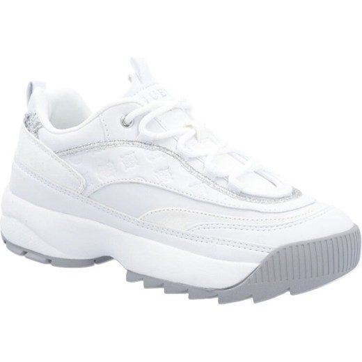 Sneakersy damskie białe Guess gładkie sznurowane na wiosnę sportowe 