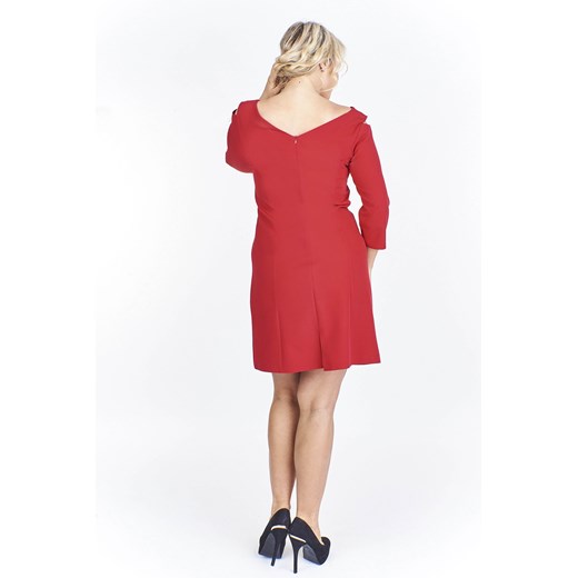 Czerwona sukienka Tęcza2 mini na randkę bez wzorów 