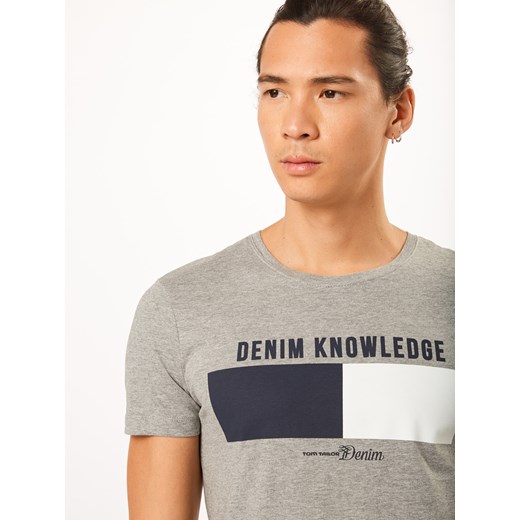 T-shirt męski beżowy Tom Tailor Denim z krótkim rękawem 