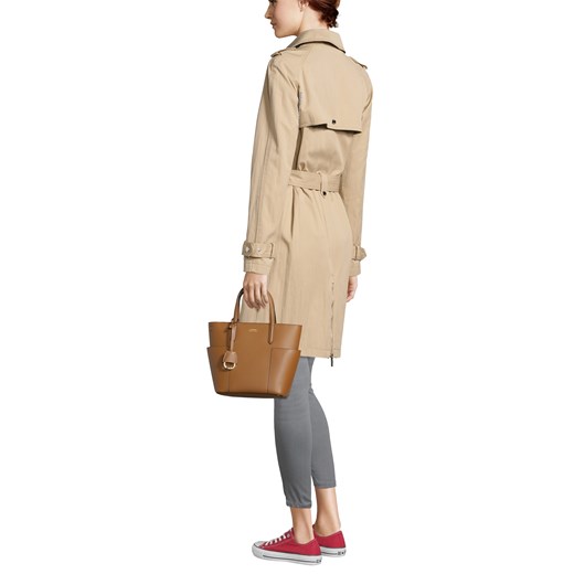 Shopper bag Ralph Lauren matowa z breloczkiem na ramię elegancka mieszcząca a7 