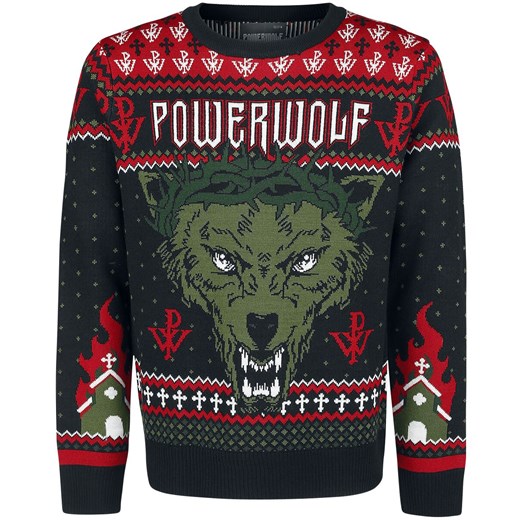 Sweter męski Powerwolf młodzieżowy z poliakrylu 