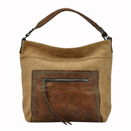 Shopper bag Gregorio brązowa do ręki zdobiona