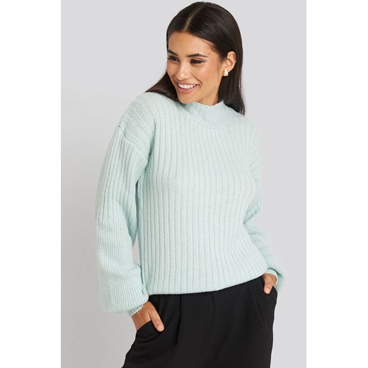 Sweter damski NA-KD Trend miętowy casual 