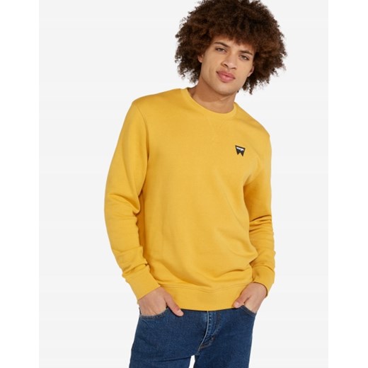 Żółta bluza męska Wrangler na jesień bez wzorów 