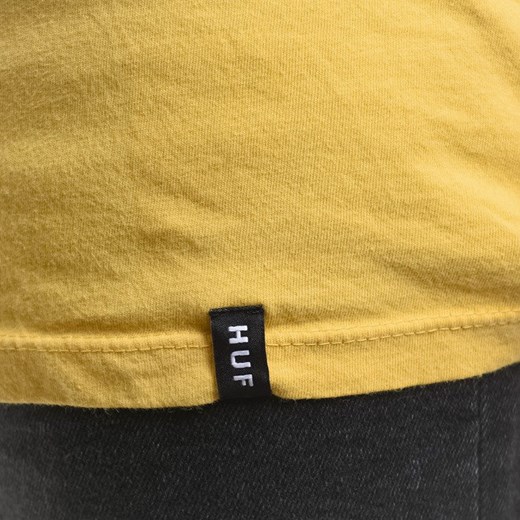 T-shirt męski Huf żółty z krótkimi rękawami 